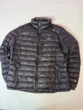 LL Bean 850 Down Puffer Jacket Black Packable Goose Down Men’s XL